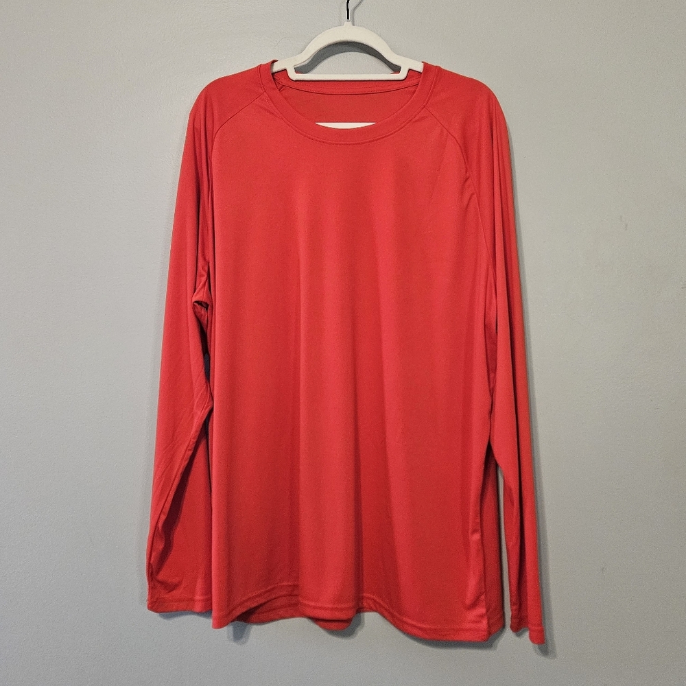 Bright Red Long Sleeve Athletic Top